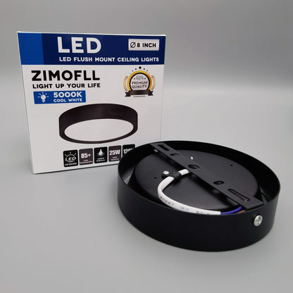 ZIMOFLL 250W Equivalent LED Flush Mount Ceiling Light Fixture 8 Inch Modern 25W 2400LM 5000K Round Close to Ceiling Light for Kitchen Hallway White